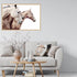 A 3 Palomino Horses Wall Art Photo Print in a timber frame for above your sofa empty wall from Beautiful Home Décor