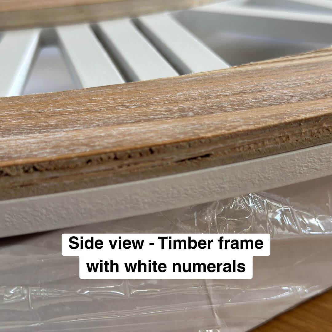 Large 60cm 80cm Hamptons Double frame floating wall clock side view