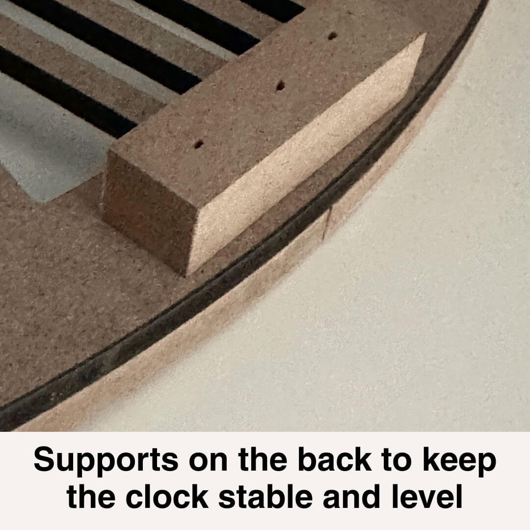 60cm Carved Industro Hamptons Wall Clock Large - Wood, Black, White