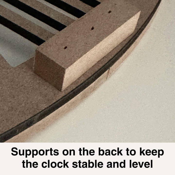 60cm Carved Industro Hamptons Wall Clock Large - Wood, Black, White