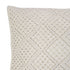 The 45cm Anka Square Cushion with a hand crafted diamond macrame pattern is in an Ivory Colour