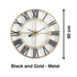 The big Aura Floating Wall Clock is a stylish, luxurios 80cm black and gold metal wall clock