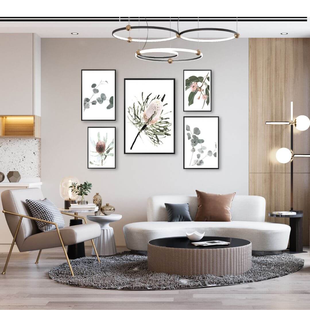 Australian Natives wall art gallery set of prints to style your empty walls