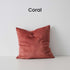 Ava Coral Pink Velvet Cushion 50cm Square Weave Cushions Covers Feather Insert
