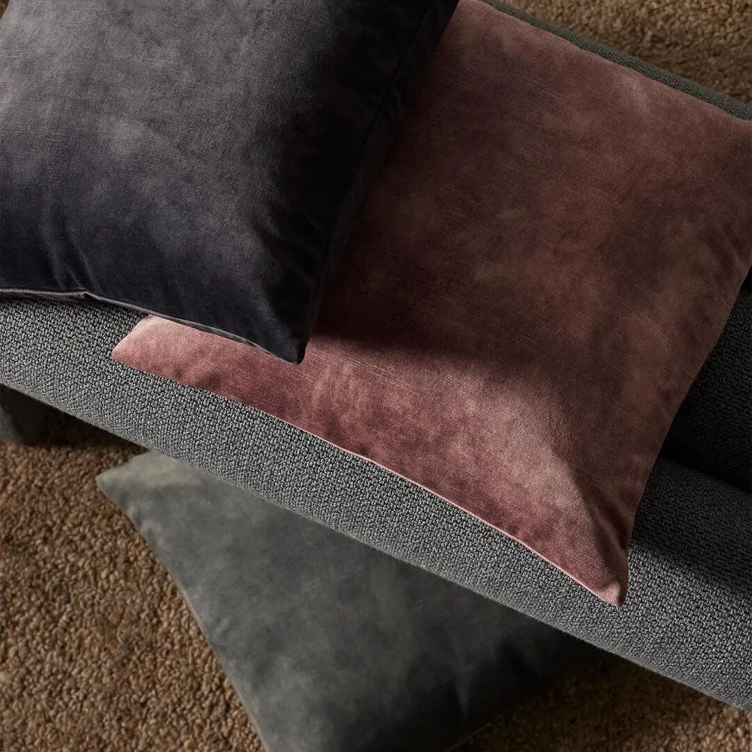 Close up of the Ava Square Velvet Cushion in 50cm