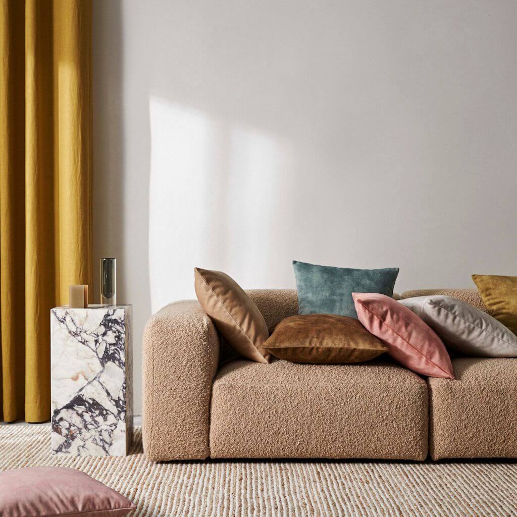 Ava Velvet Cushion 50cm Square Weave Scatter Cushions Covers Feather Insert