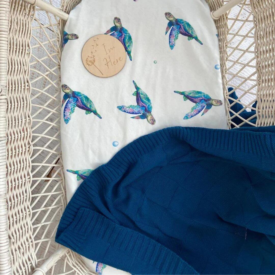 Your baby will love this Anchor and Arrow super soft, light weight Knitted Baby Blanket perfect to wrap and keep baby warm.