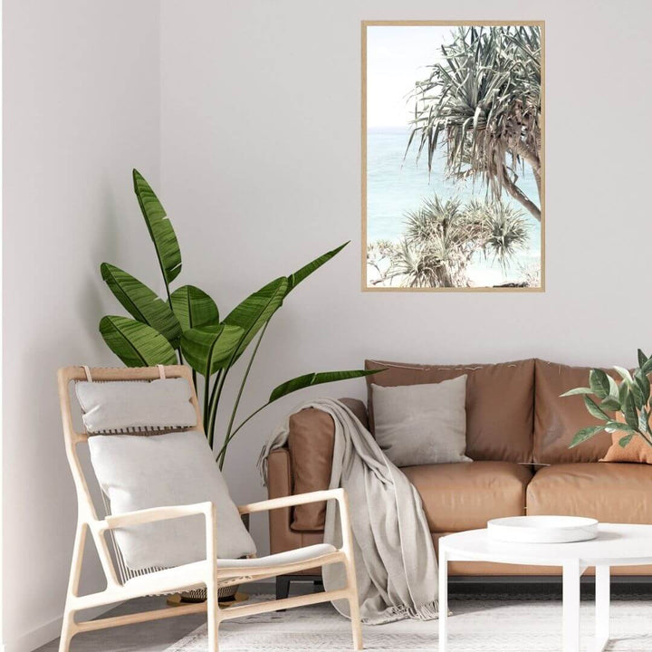 A wall art photo print of the Byron Bay Beach Sea View with a timber frame or unframed for you living roomDecor