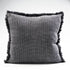 A Square 60cm Chelsea Fringe Cotton Cushion in slate grey.