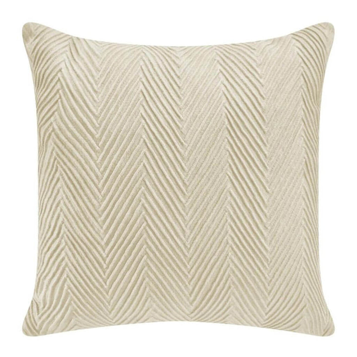 The 50cm Square Chevvy Cream Cushion to style your bed or sofa.