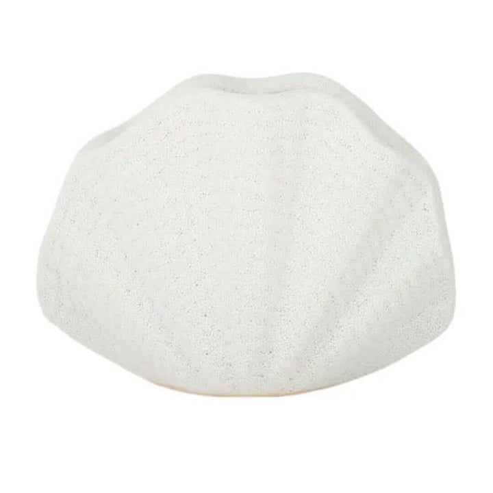 White Ceramic Oyster Vase Decorative Accessory for your Coastal inspired home.