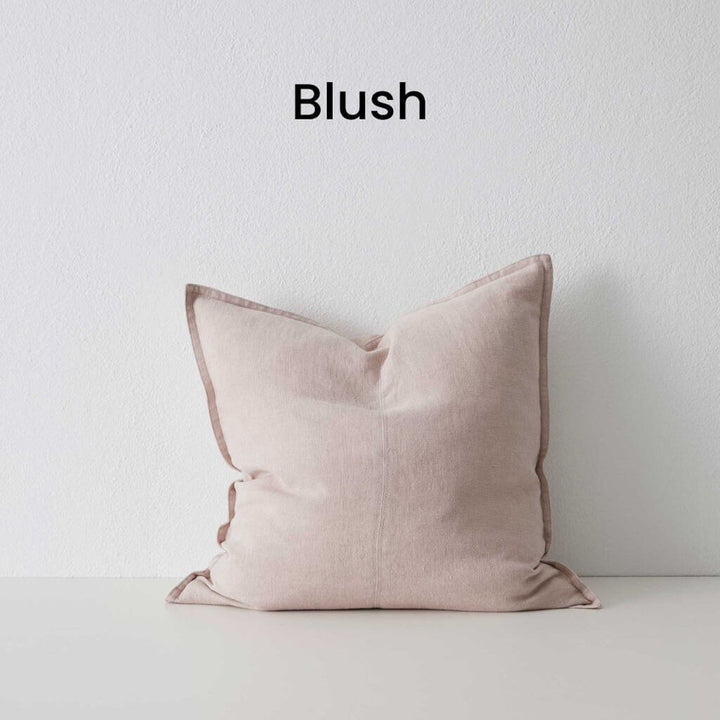 Como Blush Pink Square Linen Cushion 50cm Weave Cushions Covers Feather Inserts