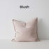 Como Blush Pink European Linen Cushion 50cm Weave Cushions Covers Feather Inserts