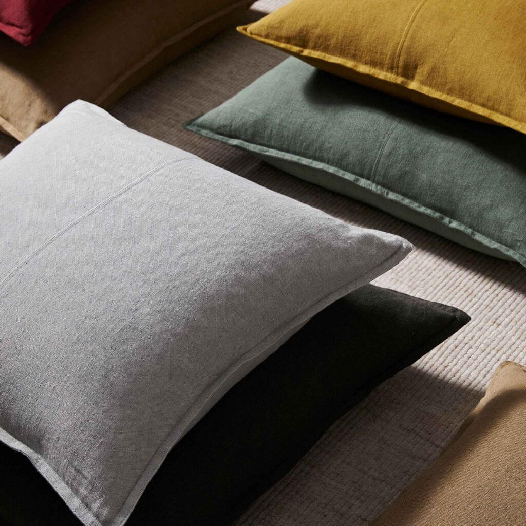Como Square Linen Cushion 50cm 60cm Weave Cushions Covers Feather Inserts