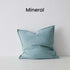 Como Mineral Blue European Linen Cushion 50cm Weave Cushions Covers Feather Inserts