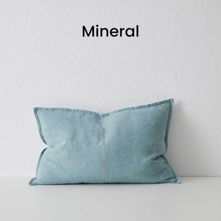 Como Mineral Blue rectangle linen cushion 40cm 60cm Weave Cushions Covers Feather Inserts