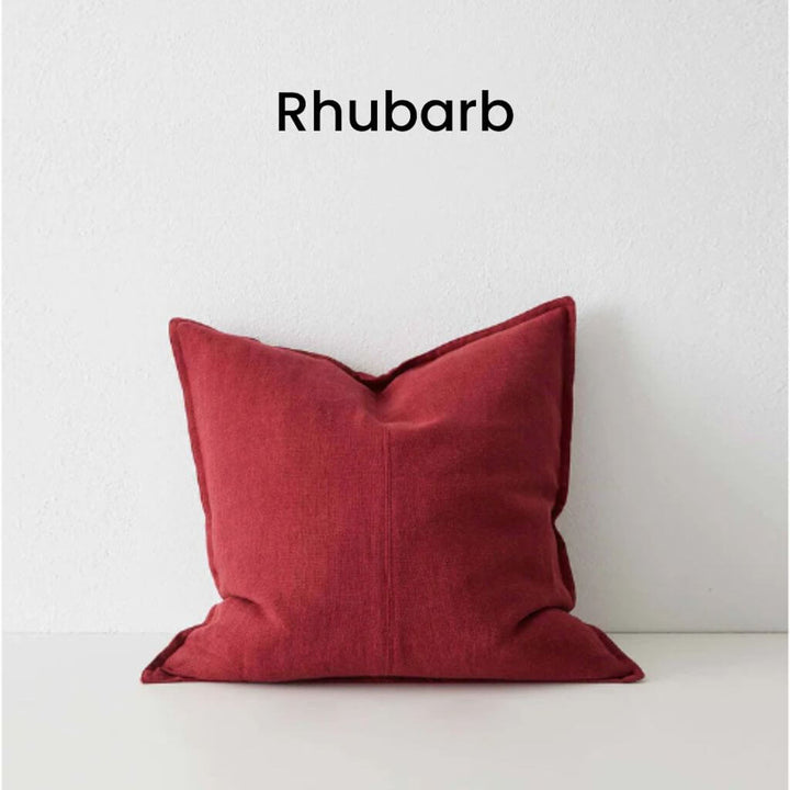 Como Rhubarb Red Square Linen Cushion 50cm Weave Cushions Covers Feather Inserts