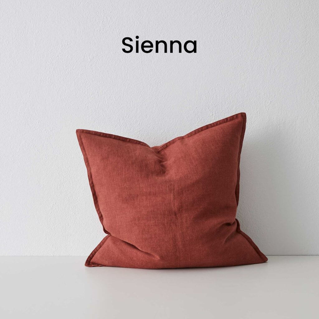 Como Sienna Red Square Linen Cushion 50cm Weave Cushions Covers Feather Inserts