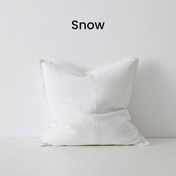 Como Snow White Square Linen Cushion 50cm Weave Cushions Covers Feather Inserts
