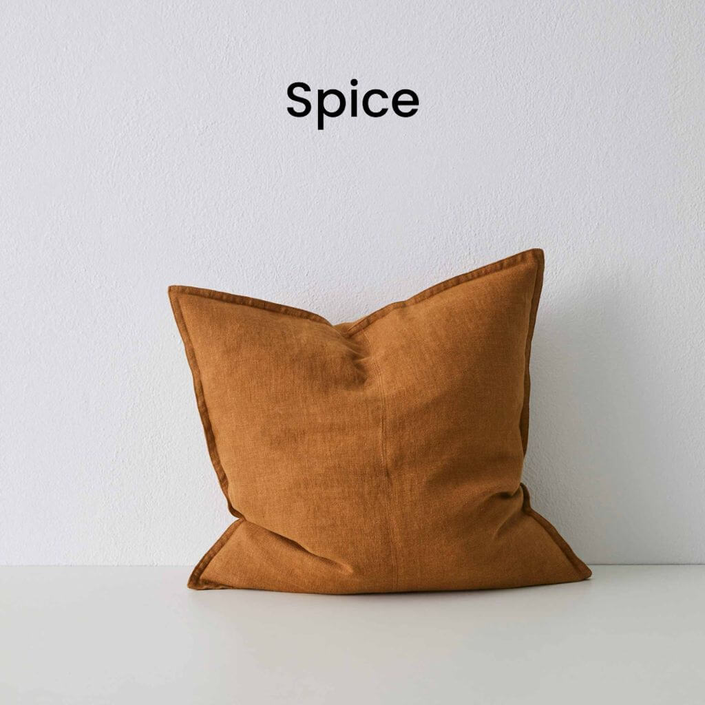 Como Spice Orange European Linen Cushion 50cm Weave Cushions Covers Feather Inserts