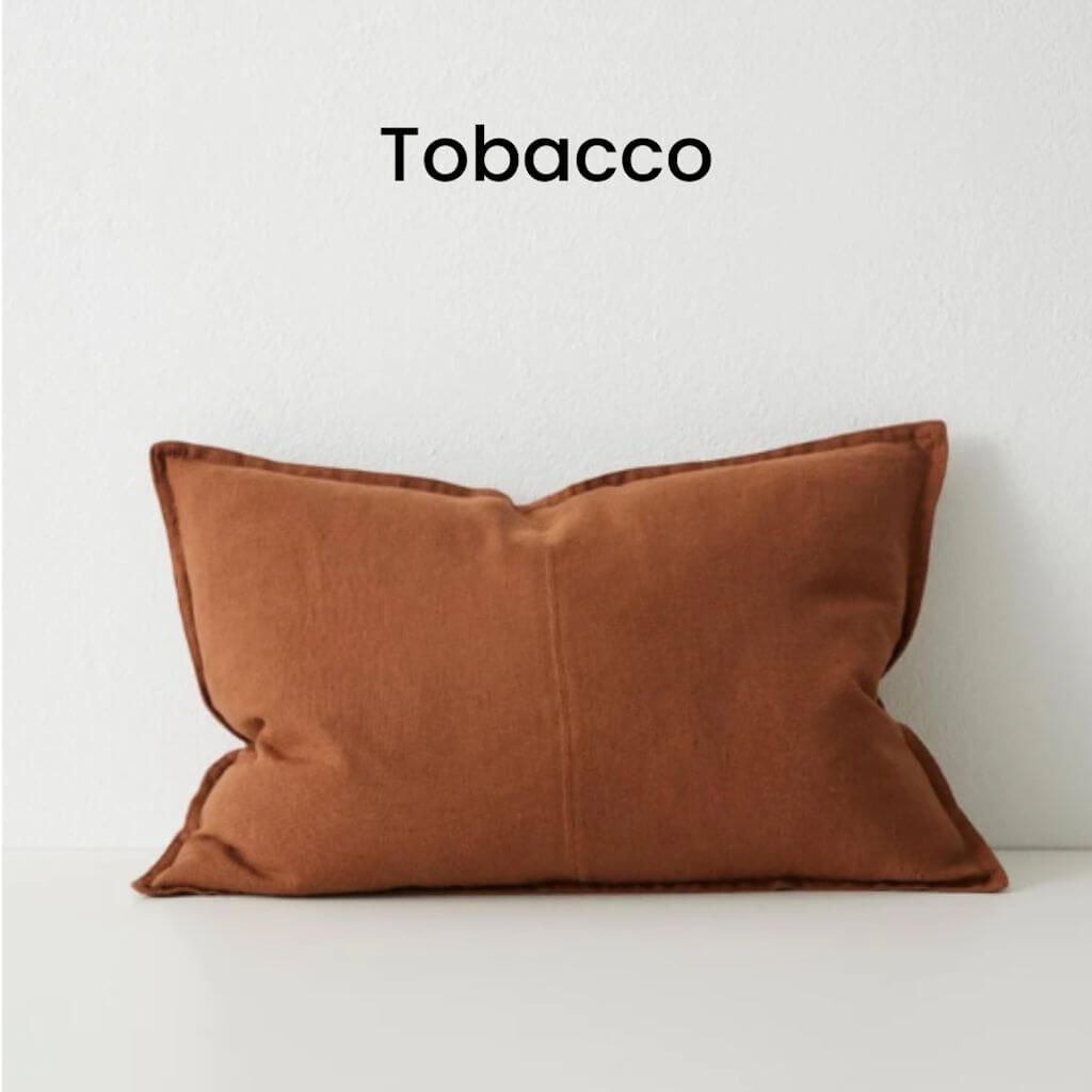 Como Tobacco Brown rectangle linen cushion 40cm 60cm Weave Cushions Covers Feather Inserts