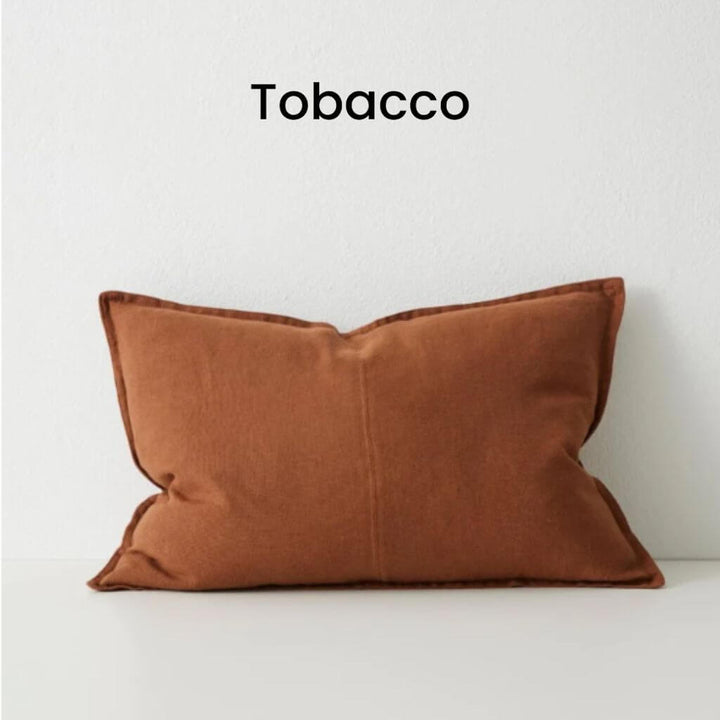 Como Tobacco Brown rectangle linen cushion 40cm 60cm Weave Cushions Covers Feather Inserts