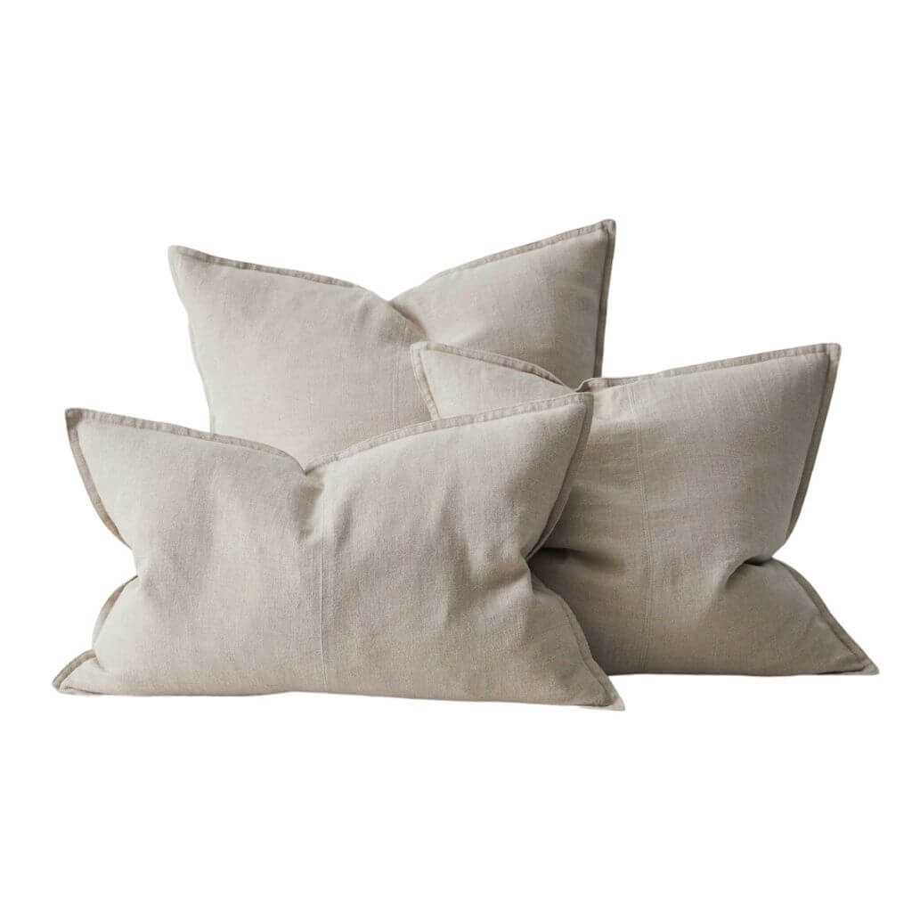 Como Square Linen Cushion 40cm 50c 60cm Weave Cushions Covers Feather Inserts