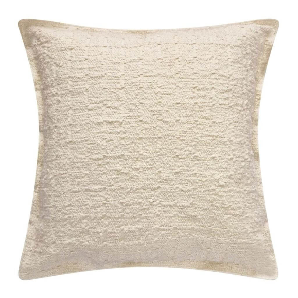 The square Gemma Cream Boucle Cushion, measuring 50cm is the perfect decorative cushion to style your bed or sofa.