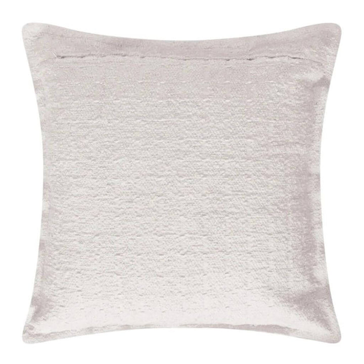 The back of the  Gemma Ivory Boucle Cushion, measuring 50cm is the perfect decorative cushion to style your bed or sofa.