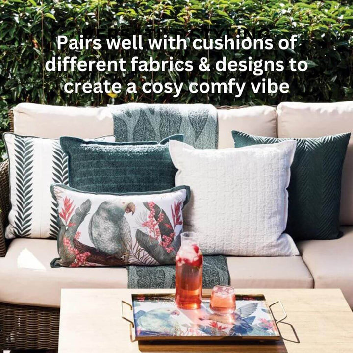 The popular square Gemma Ivory Boucle Cushion, measuring 50cm is the perfect decorative cushion to style your bed or sofa.