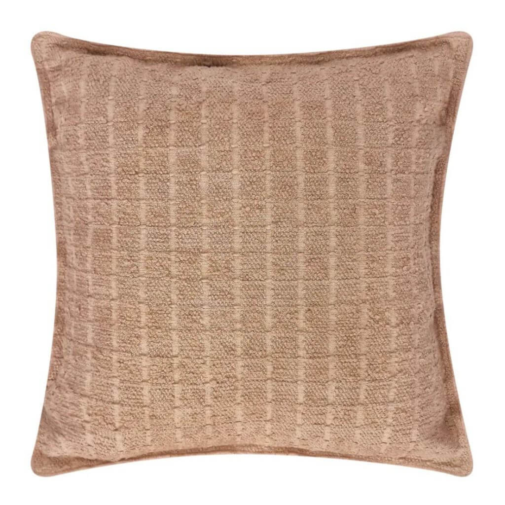 The Gemma Warm Taupe Boucle Cushion, measuring 50cm is the perfect decorative cushion to style your bed or sofa.