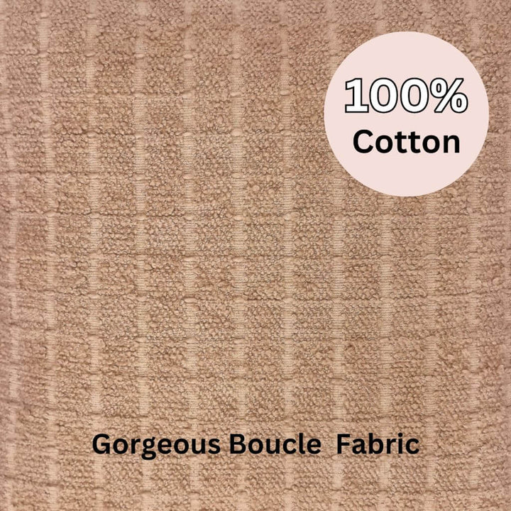 The gorgeous Gemma Warm Taupe Boucle Cushion, measuring 50cm is the perfect decorative cushion to decorate your bedroom or living room.