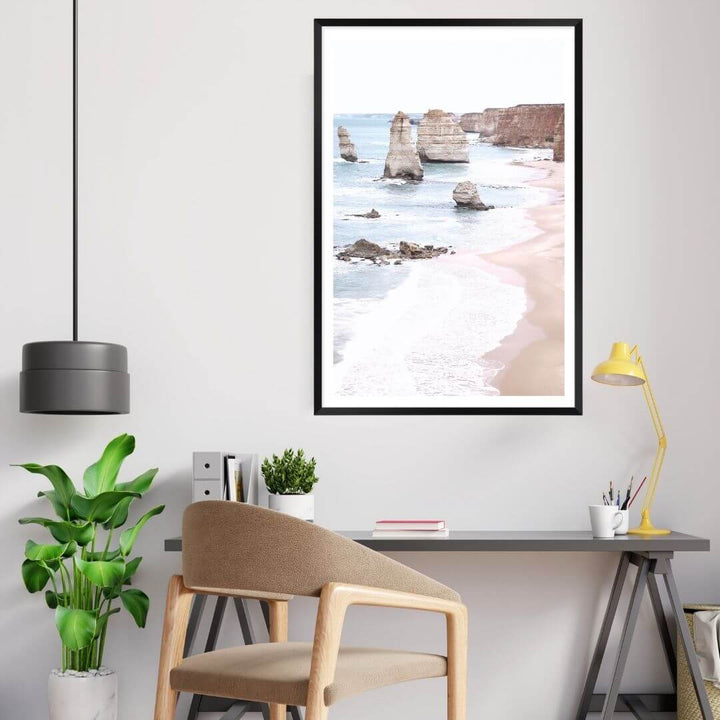 A wall art photo print of the Great Ocean Road A Twelve Apostles with a black frame or unframed for your study office wall