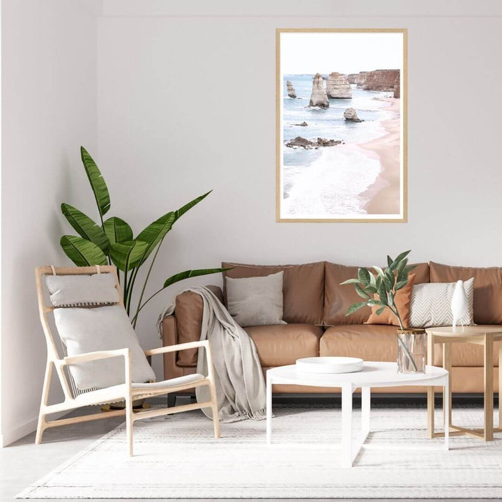 A wall art photo print of the Great Ocean Road A Twelve Apostles with a timber frame or unframed for your living room empty walls