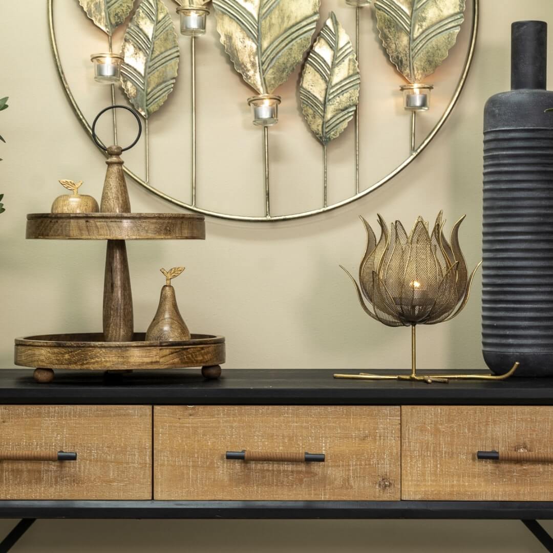 Beautiful Handcrafted Mango Wood Two Tier Cupcake Tray Stand, Home Decor Display Stand