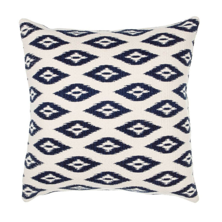 The Hamptons Blue and White Cushion with a geometric shape perfect to style your Hamptons Coastal Home sofa or bedroom