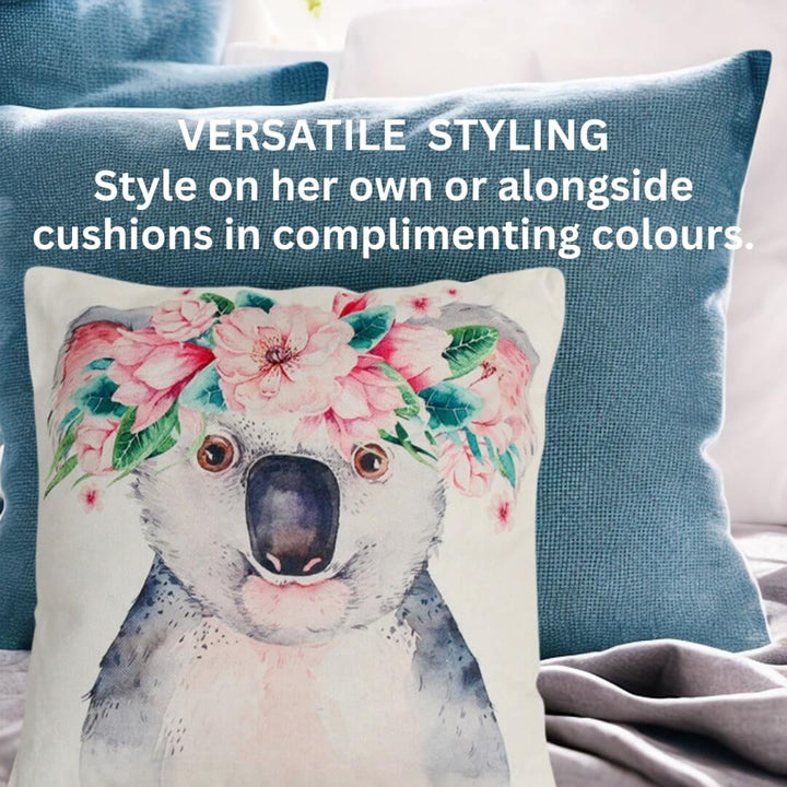 Style The Kaia Kola Cushion on her own or alongside other cushions on your girls bed.