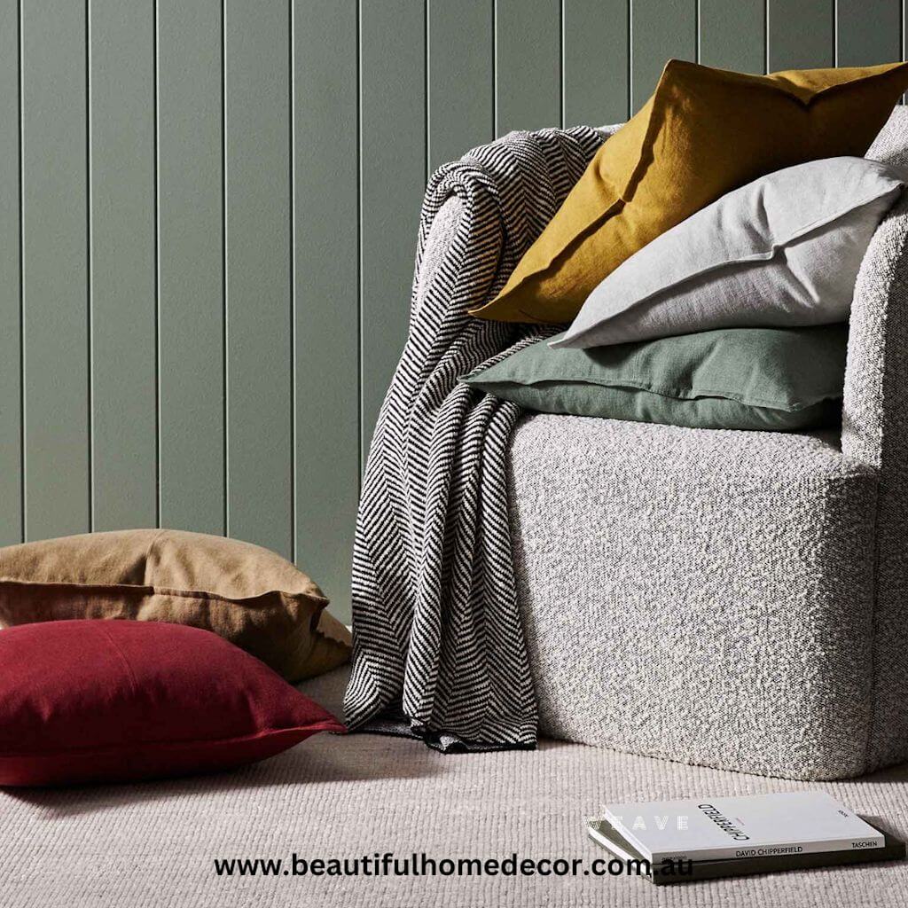 Como Square Linen Cushion 60cm by 60cm Weave Cushions Covers Feather Inserts