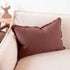 A Desert Rose Red Rectangle 40cm x 60cm Luca Boho  Boho Fringe Cushion to decorate your living room sofa.