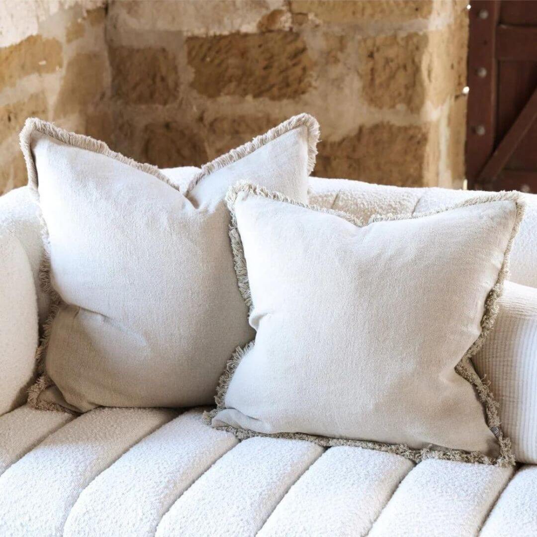 Style your sofa with a Square 60cm Luca Boho Fringe Cushion with cotton fringe edge.