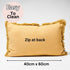 A turmeric Yellow Rectangle 40cm x 60cm Luca Boho Fringe Linen Cushion and throw bundle set.