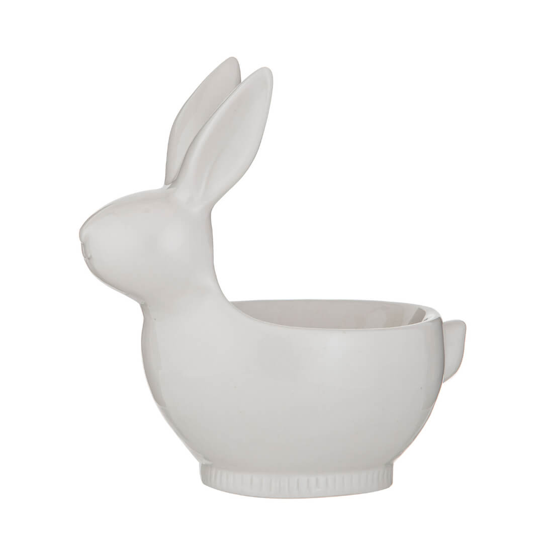 White ceramic bunny jeweller holder trinket dish bowl Easter Decor