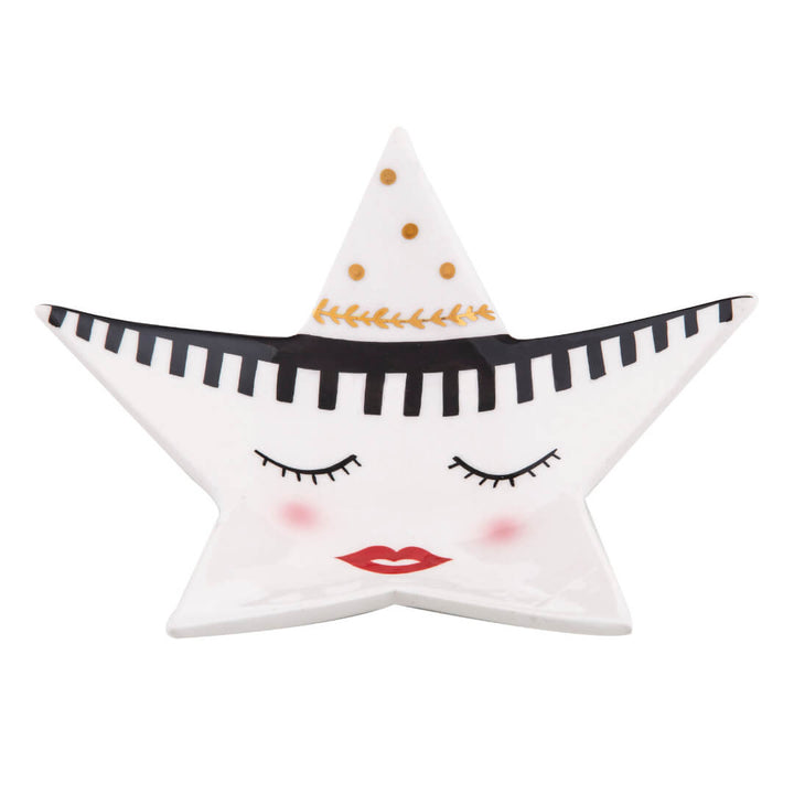 A Queenie star jewellery holder trinket dish  with a face to store your jewellery