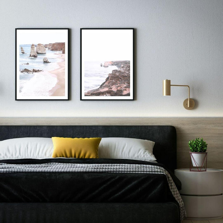 A set of 2 Great Ocean Road Twelve Apostles Wall Art Prints with a timber frame, no white border at Beautiful Home Decor