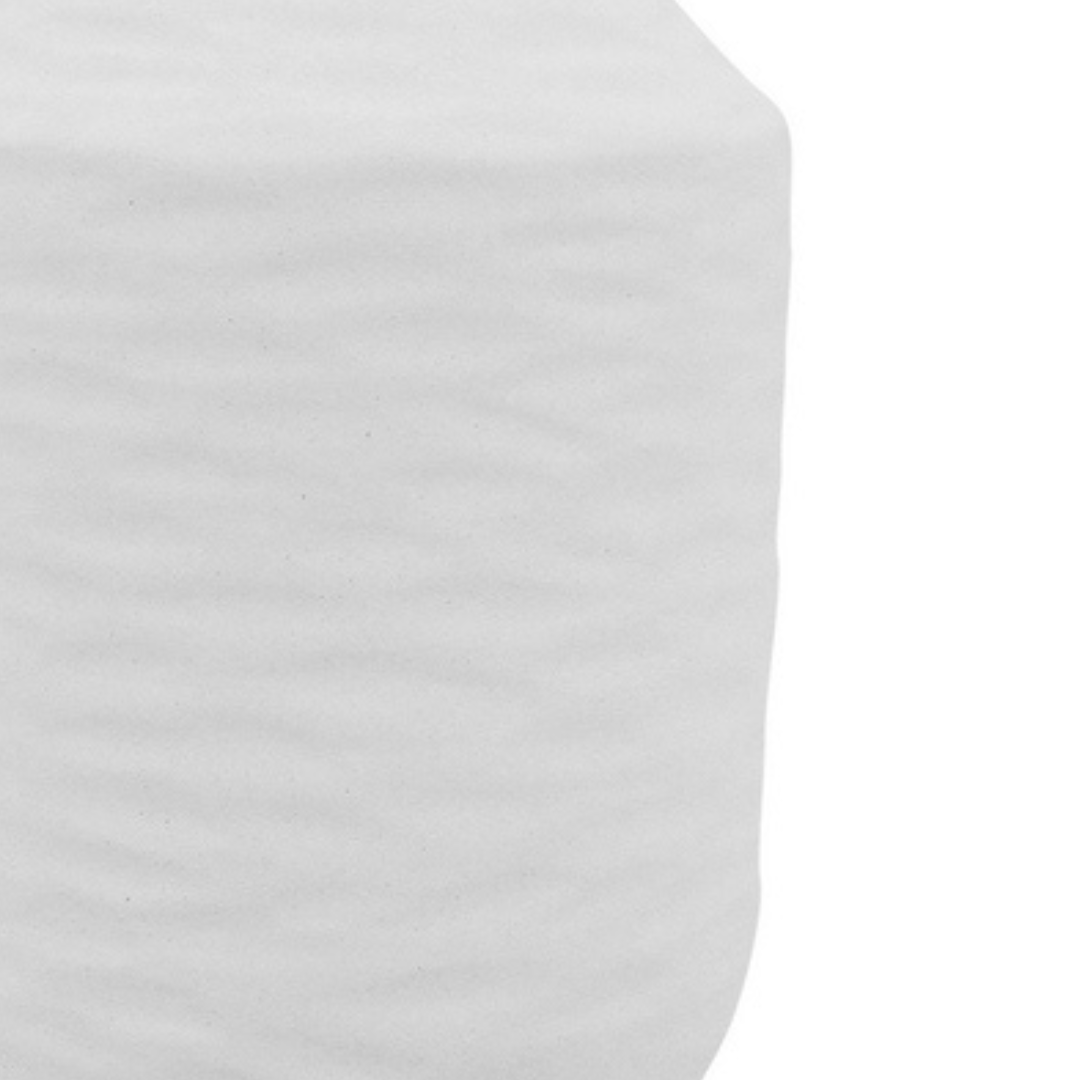 Kima large white vase with wavy pattern and matte texture, perfect for coastal home styling.