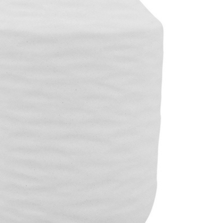 Kima large white vase with wavy pattern and matte texture, perfect for coastal home styling.