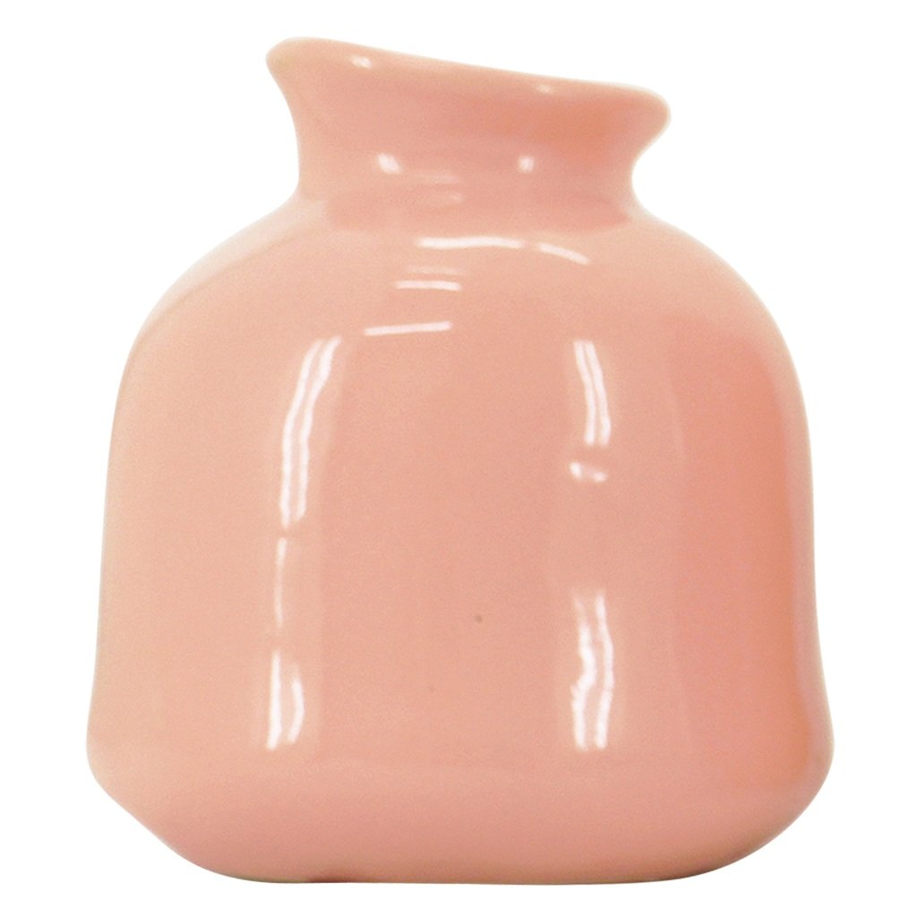 Medium pink ceramic vase in salmon pink with glossy finish – ideal for shelf styling, dining tables or coastal home decor.