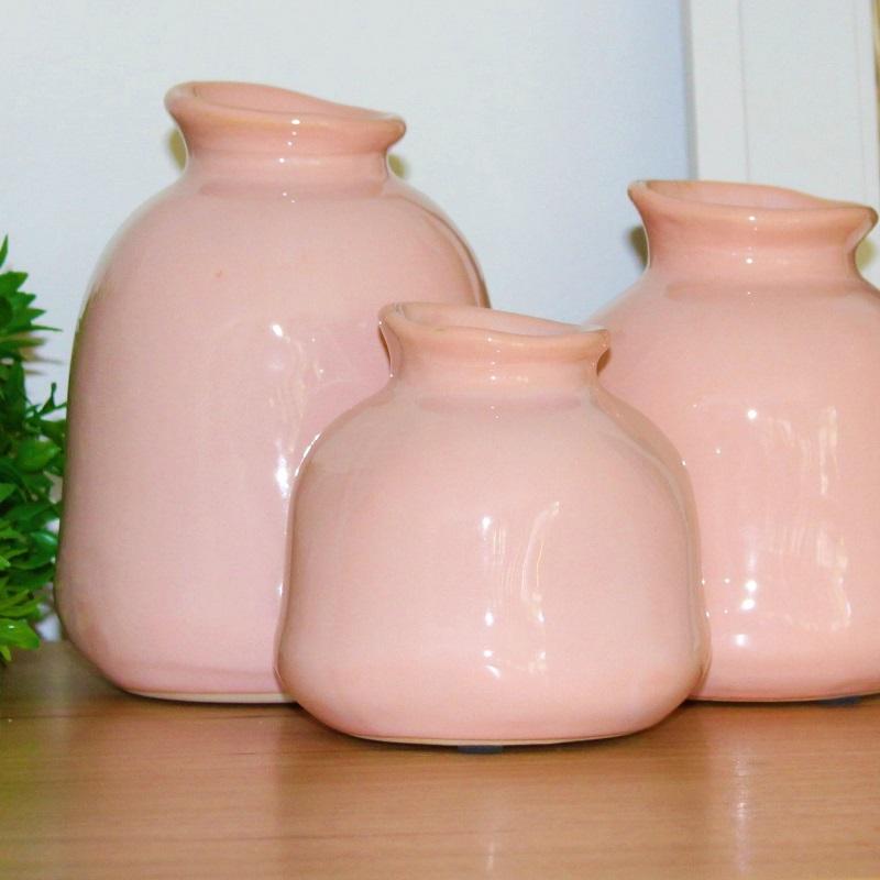 Beautiful Salmon Boca Vases are hand made in 3 sizes