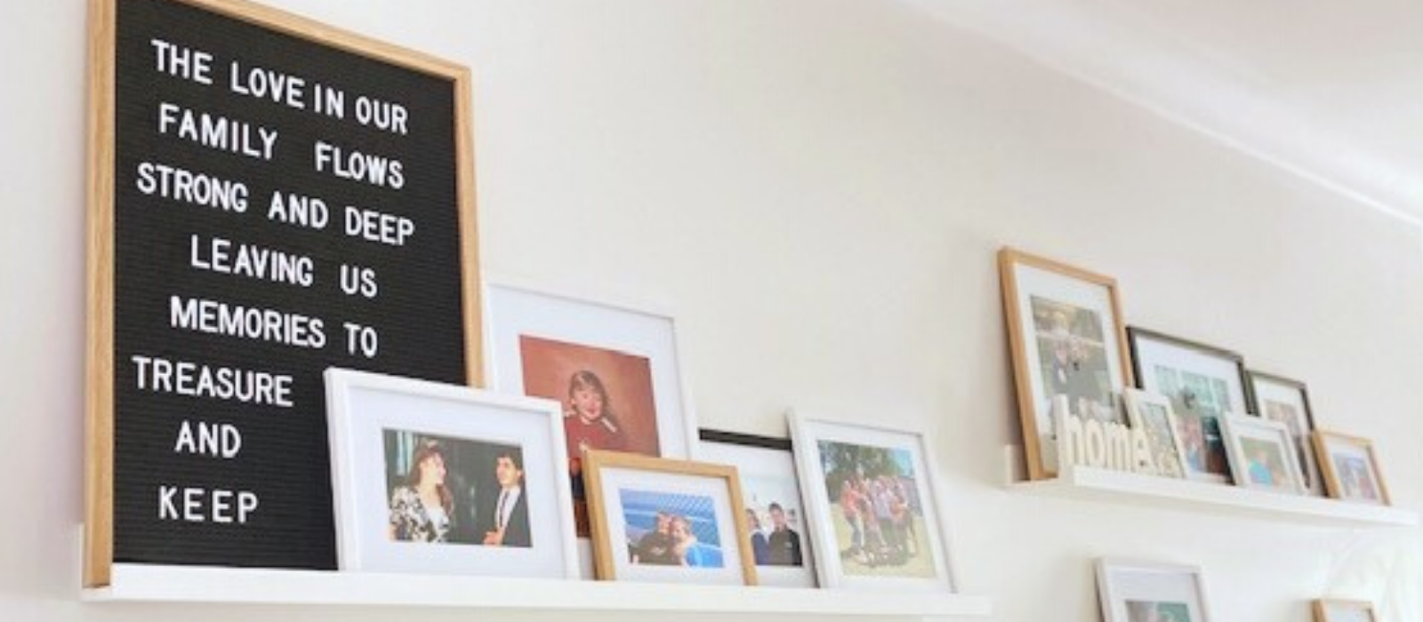 Beautiful Home Decor How to create a photo gallery wall shelf
