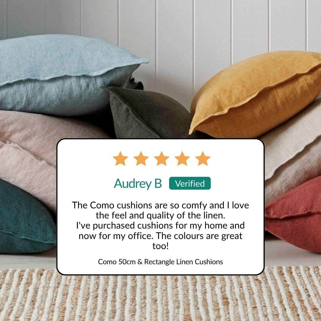 Beautiful Home Decor Customer Review Audrey Como Square Lumbar Rectangle Linen Cushion
